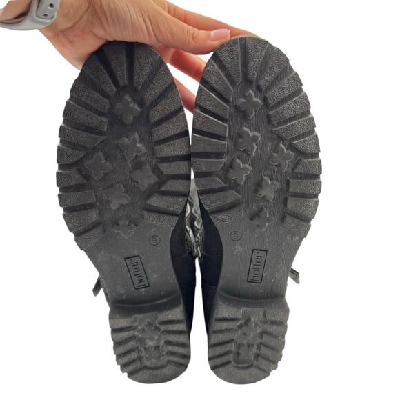 Hotter Comfort Concept Belle Black Nubuck Leather Knee High Moto Riding Boots - Picture 15 of 15